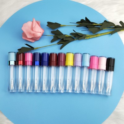 Private label custom logo 8ml multicolor pink blue red empty lip gloss packaging wand lipgloss tube